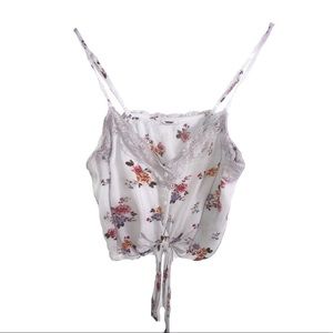 White Floral Tank Top
